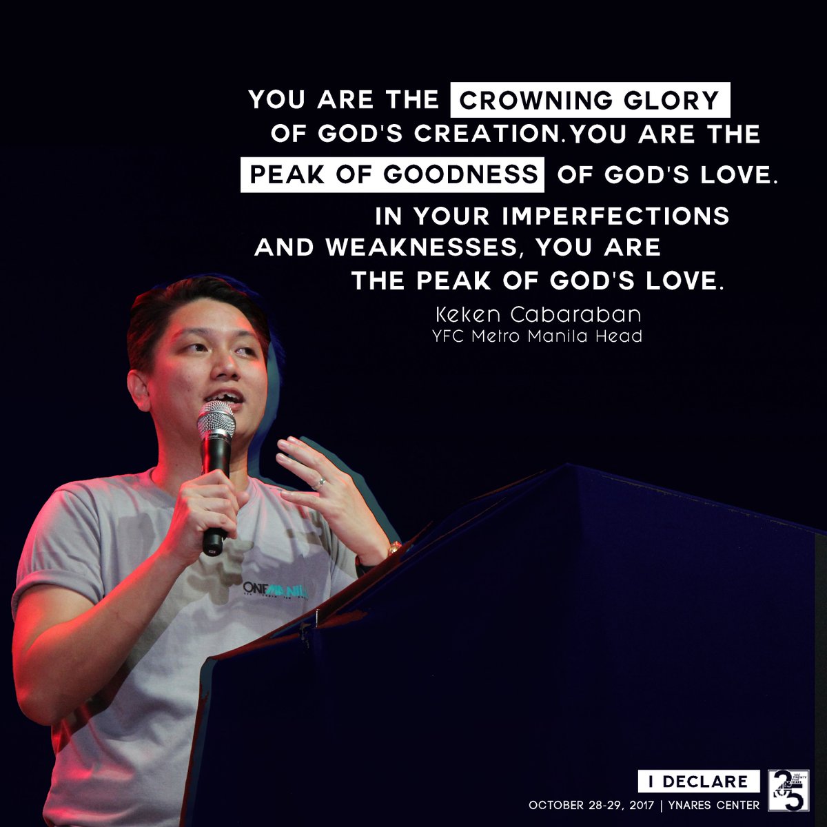 YFCManila's tweet photo. Last night we were reminded of God's love for us &amp; we were led back to understand more of our Catholic faith. #YFCiDeclare #YFCMETROCON2017 https://t.co/vkAJUP1l1D