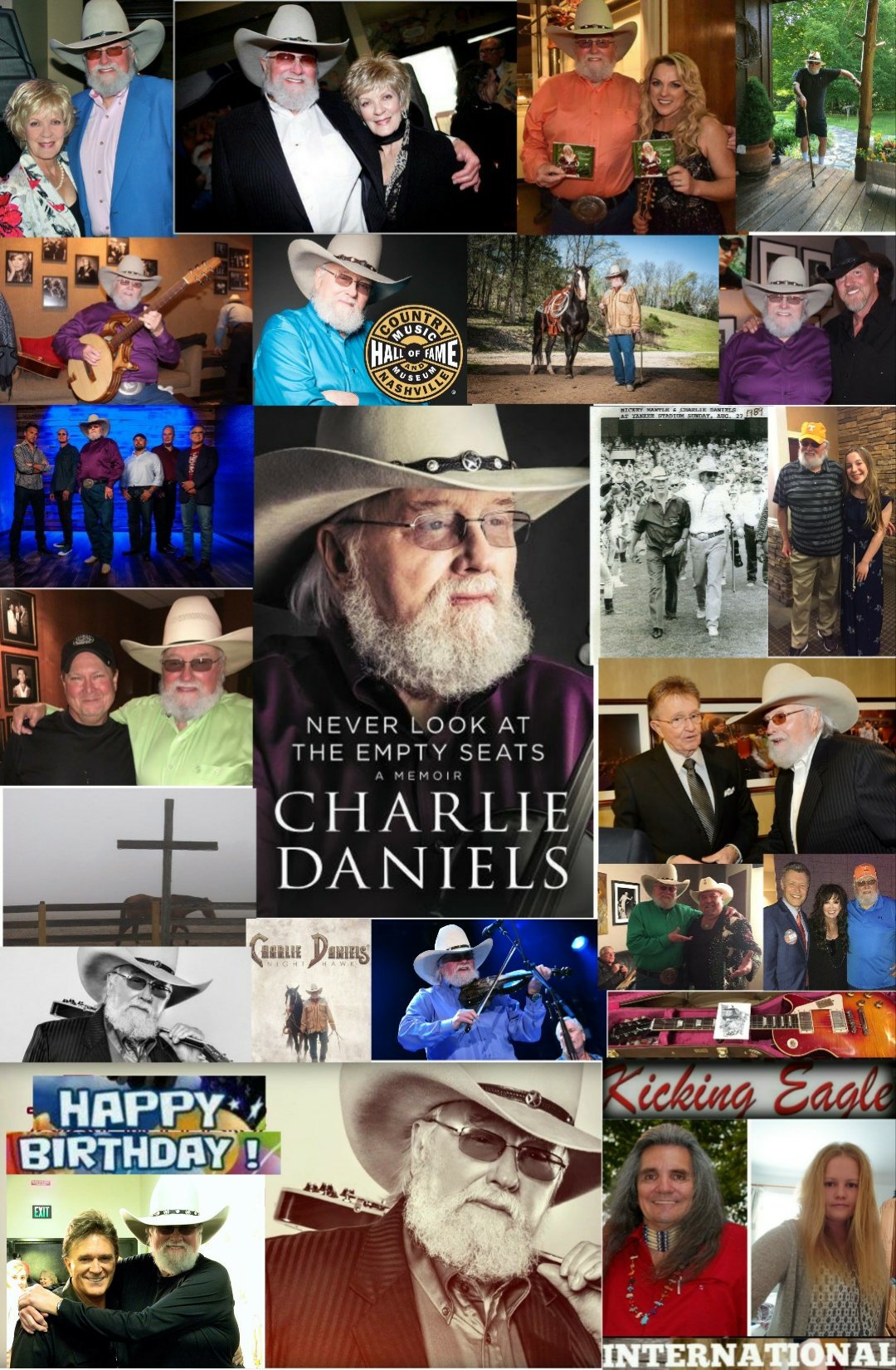 TO CHARLIE DANIELS HAPPY BIRTHDAY 
FROM KICKING EAGLE INTERNATIONAL 