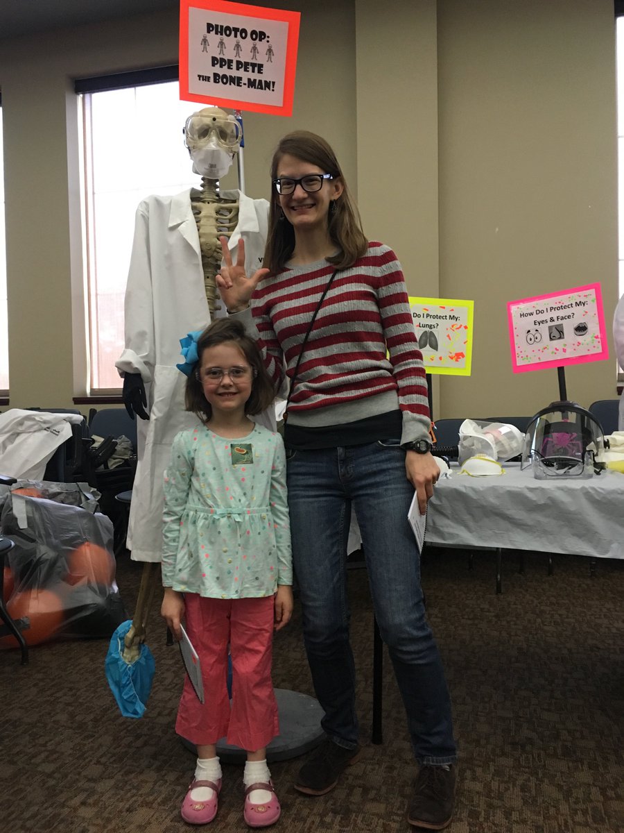 My niece looks pretty cool in her safety glasses at #MEGAMicrobe 🔬🔬