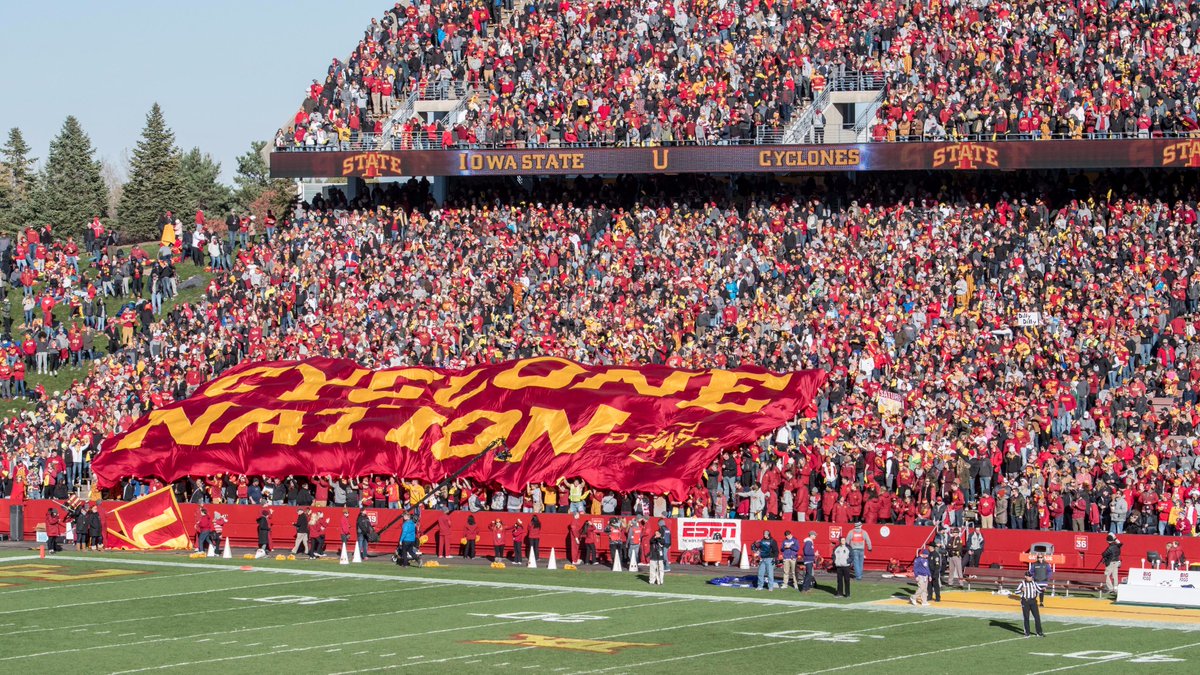 With the win, Iowa State moves into a tie for first place in the <a href="/Big12Conference/">Big 12 Conference</a> standings!

#RaiseTheStandard