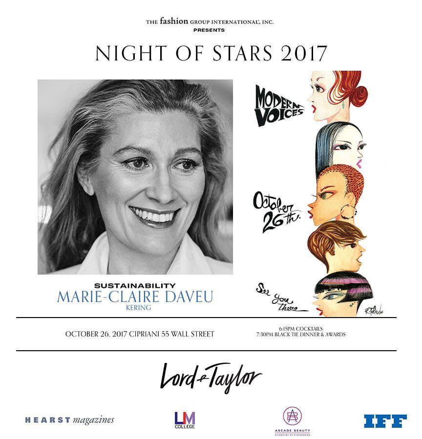 Congrats Marie-Claire Daveu! No one is more deserving of the <a href="/FGINYC/">Fashion Group NYC</a> Night of Stars Sustainability Award #fginyc #sustainablefashion #icon