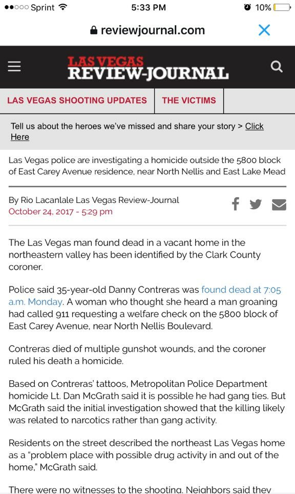 BREAKING: Danny Contreras, another eyewitness present at the concert who identified multiple shooters has been found dead.

THIS IS INSANE.