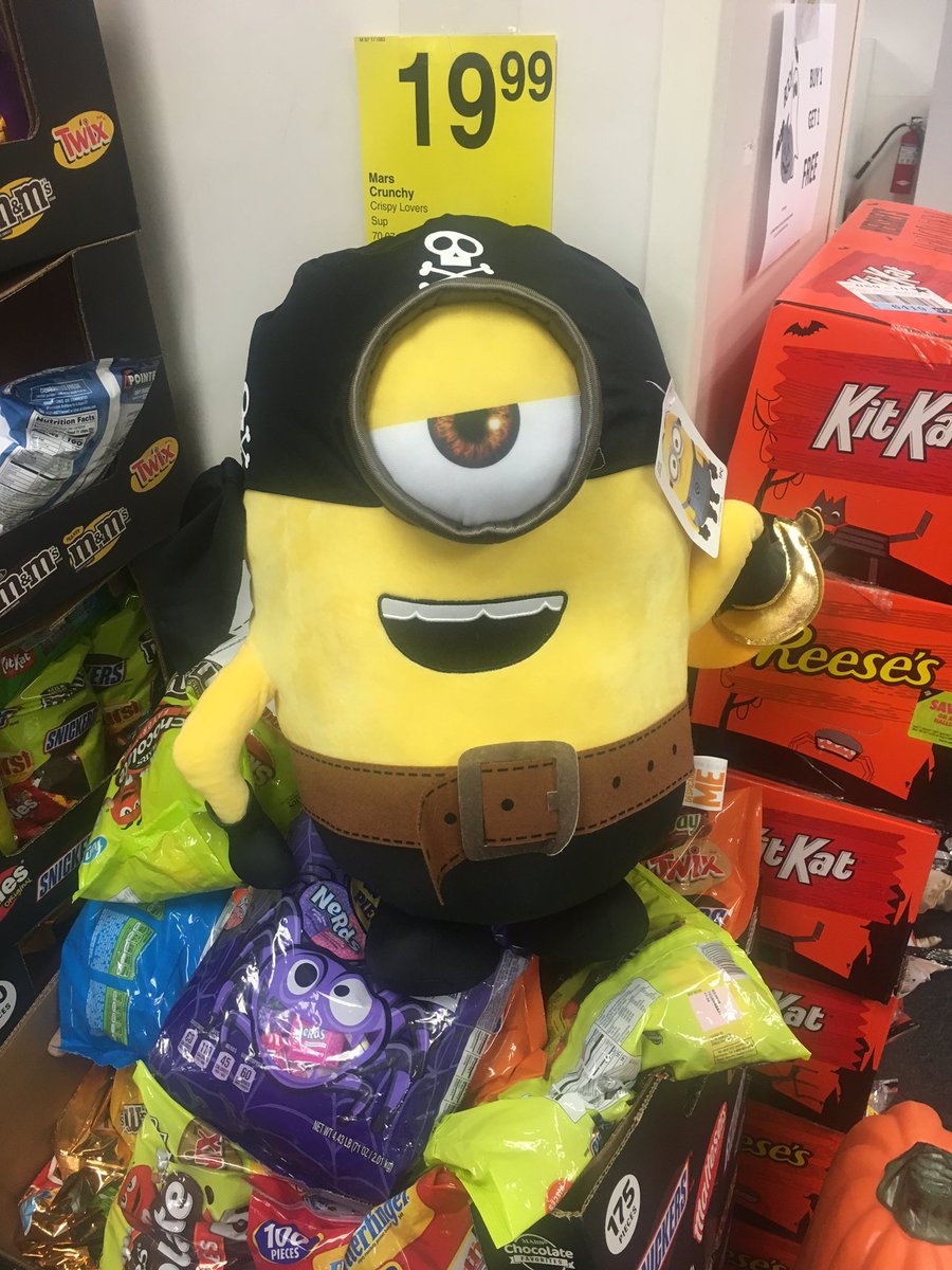 Turns out, my <a href="/Minions/">Minions</a> friend and I have the same approach to #Halloween: add a pirate hat and go!  #PiratesLifeForMe #Patchwork