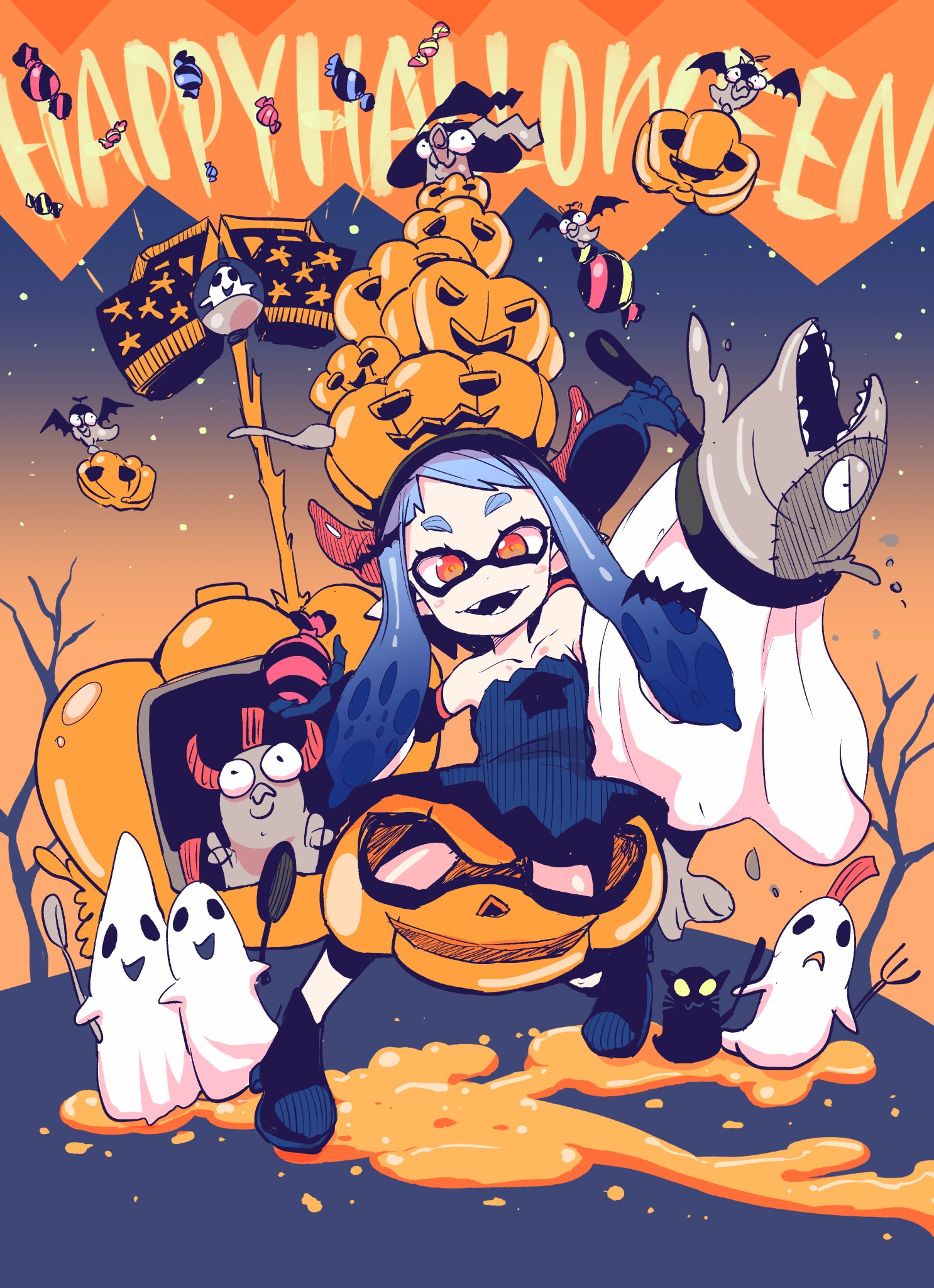 神馬耶樹 漫画家 4児育児中 原稿中につき低浮上 ハッピハロウィーン とかハロウィンイラスト数年ぶりに描いた上にほぼラフい感じに でもスプラのハロウィン描きたかったんだ ハロウィン ハロウィンイラスト スプラトゥーン 神馬耶樹 漫画家 4児育児中 原稿中につき低浮上 ハッピハロウィーン とかハロウィンイラスト数年ぶりに描いた上にほぼラフい感じに でもスプラのハロウィン描きたかったんだ ハロウィン ハロウィンイラスト スプラトゥーン