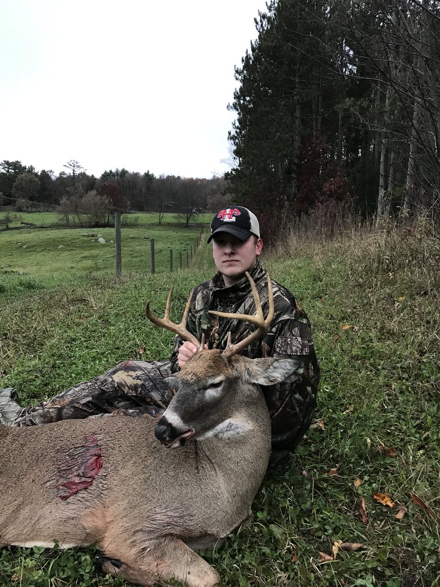 HabidyLodge's tweet photo. Big weekend for the camp! 2 bucks down! First buck ever for Jordan, and first buck with a bow for Joe Jo! #HuntWisconsin https://t.co/3NNa9m1RSf