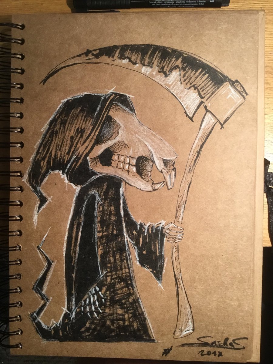 saschartvienna's tweet photo. #Inktober #inktober2017 #inktober2017day26 #inktoberday26 #inktobersqueak #squeak #rat #discworld ratdeath @inktober https://t.co/TOEc2m3Jk6