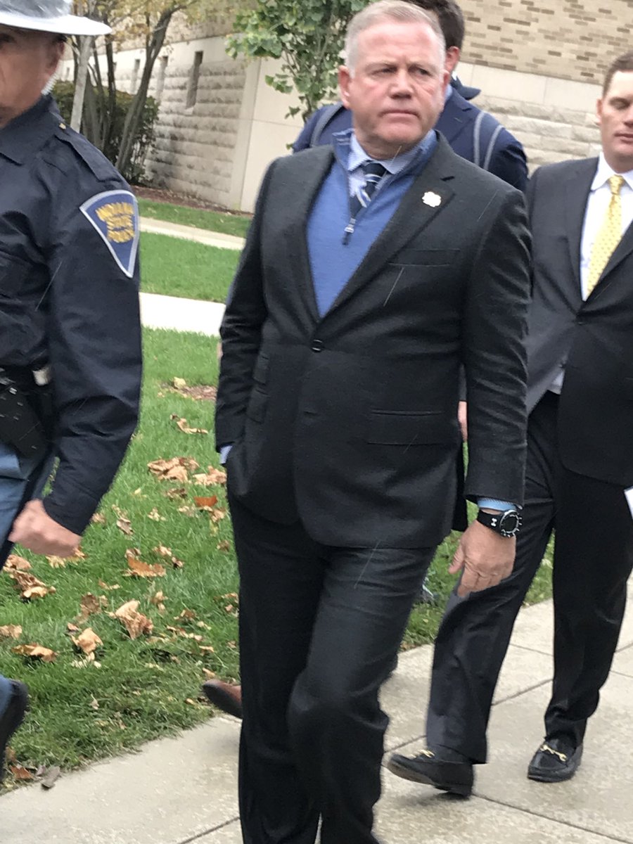 AlexCarie's tweet photo. @CoachBrianKelly looking good on the way to a big win tonight #33Trucking https://t.co/jK4255D0Az