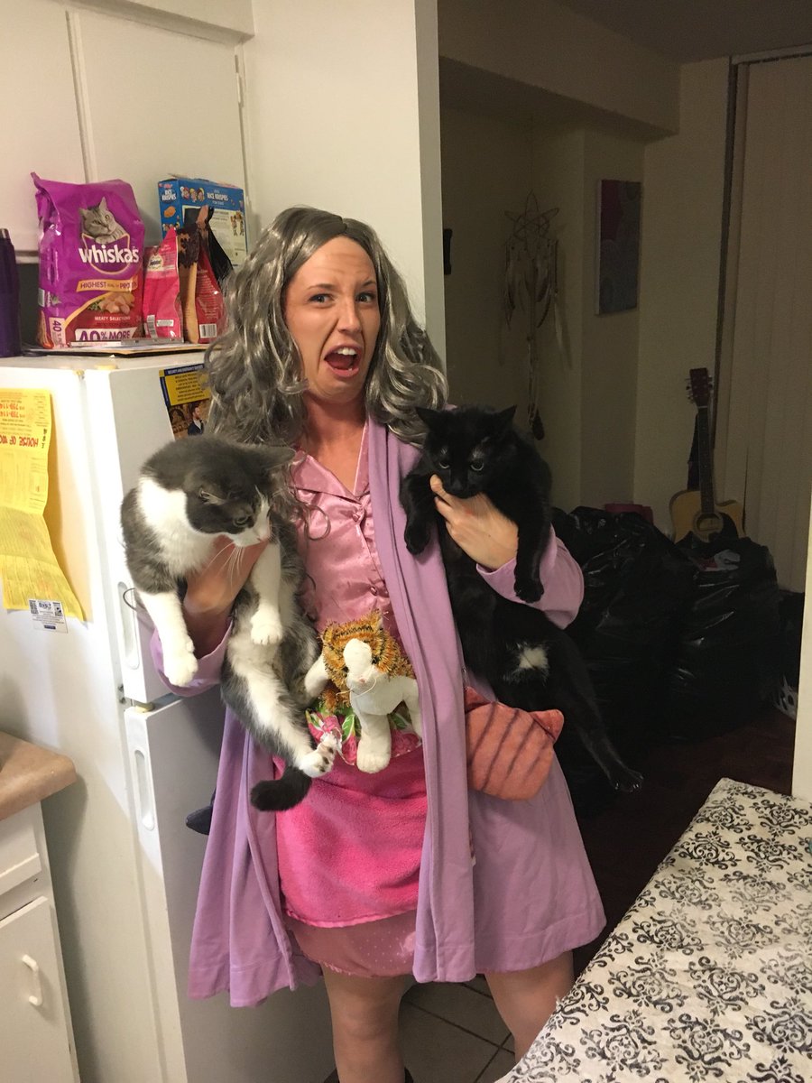 TPS_BikeHart's tweet photo. I LOVE #Halloween &amp; #TheSimpson’s. This year, I incorporated my love into one. Just call me Eleanor Abernathy 😂 #crazycatlady https://t.co/8WuD0SY509