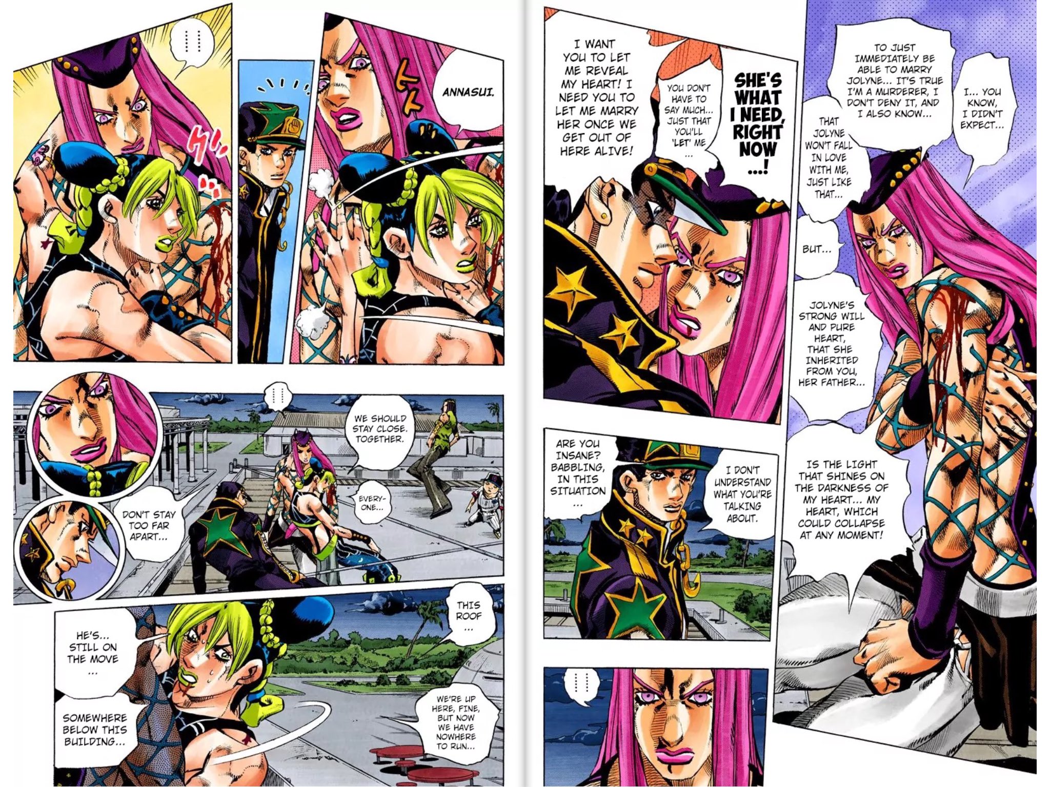 Stone Ocean Manga Джотаро и Анасуй