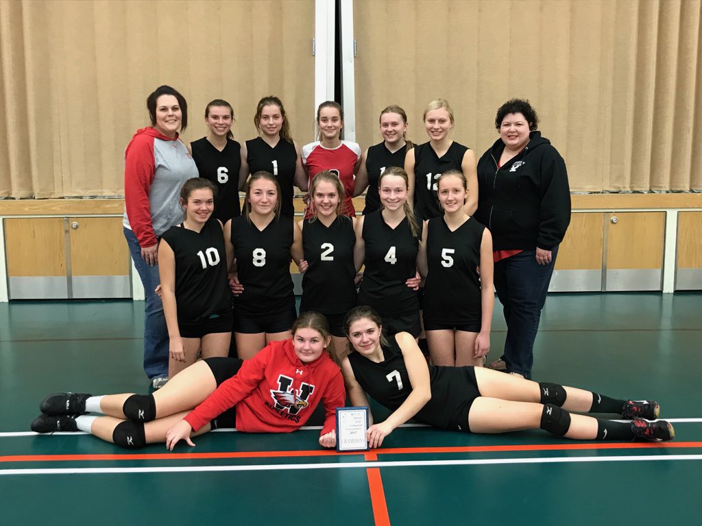 WeyburnVball's tweet photo. WCS Eagles Jr girls are victorious in Midale! Both girls teams are champions this weekend! #Dominant https://t.co/Q9GUxOigYB