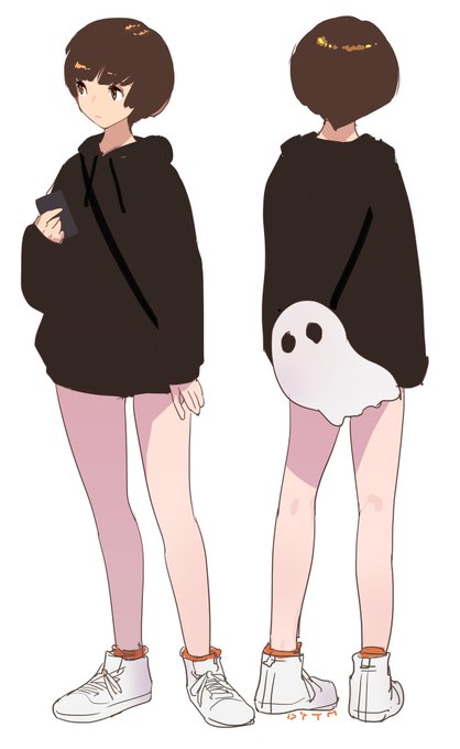 ハロウィンの悪目立ち仮装よりも好きな感じの子を先日町で見かけたのでスケッチ上げー。 