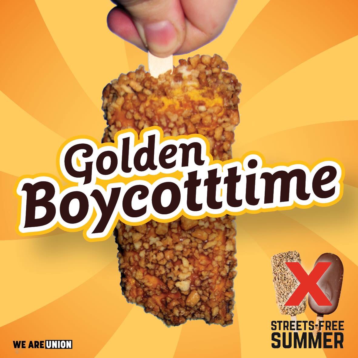 VicUnions's tweet photo. BOYCOTT: 
Magnum
Golden Gaytime
Paddle Pop
Cornetto
Splice
Calippo
Bubble O Bill
Blue Ribbon
Vienetta

#streetsfreesummer https://t.co/hwOcJI9JEA