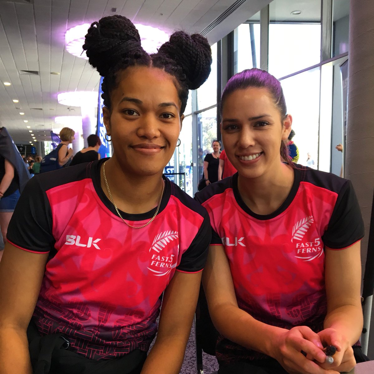 SilverFernsNZ's tweet photo. FAST5 | The #FAST5Ferns showing theyโve got some style both on and off the court! 1st game of Day 2 v Jamaica at 3:45pm on @skysportnz 4 https://t.co/W7hBT8YaA0
