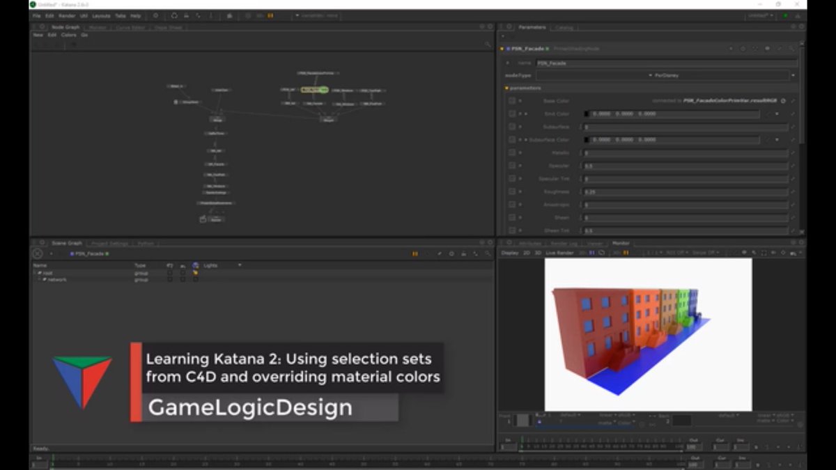 GameLogicDesign's tweet image. Watch “Learning Katana 2: Using selection sets from C4D and overriding material colors” on #Vimeo vimeo.com/240331046
