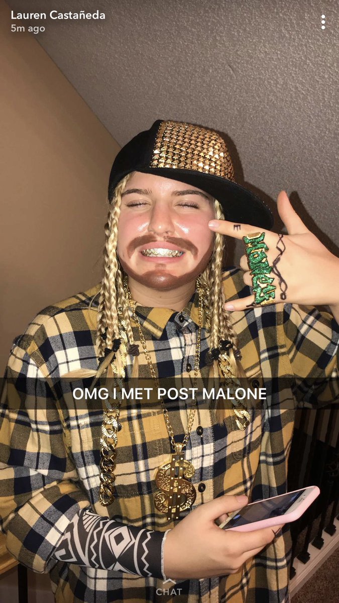 morgan14wallace's tweet photo. if you can’t meet him then you might as well be him @PostMalone https://t.co/328nTCkr7e