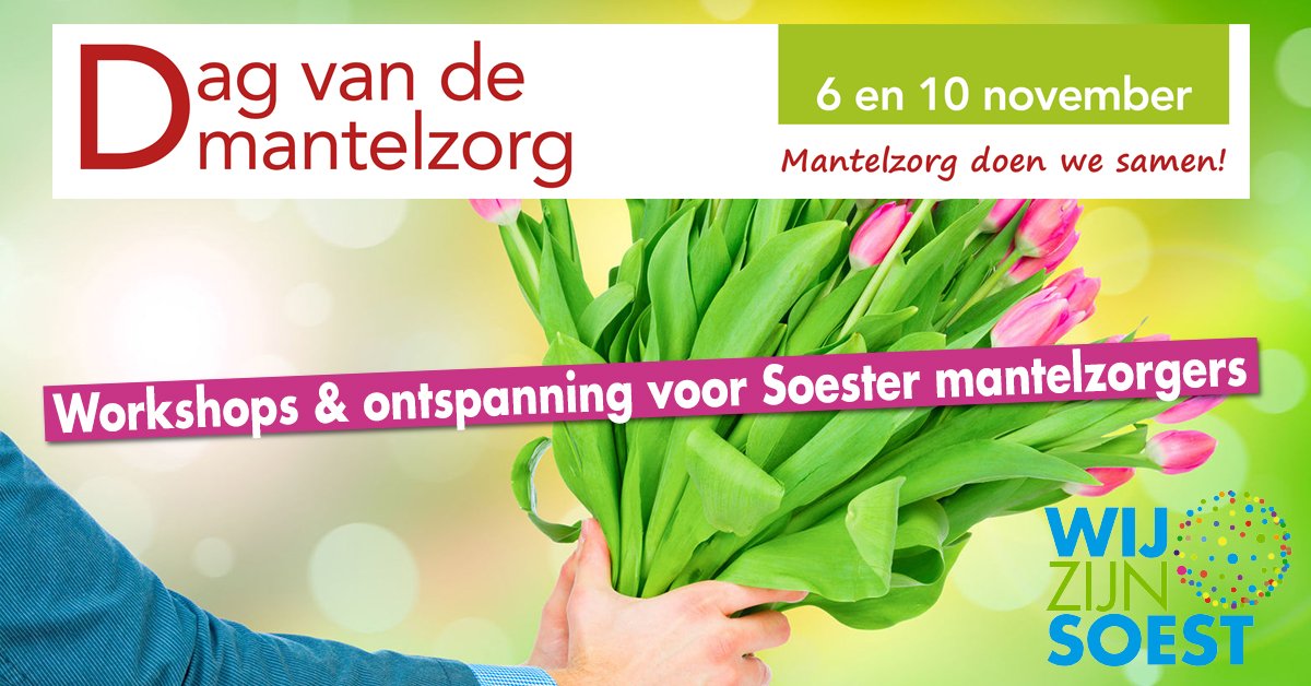 WijZijnS's tweet photo. Workshops en ontspanning mantelzorgers in Soest 6 en 10 nov #weekvansoest #wijzijnsoest #respect Meld je aan: https://t.co/2jgC2LYXAD https://t.co/Bfd507ELSo
