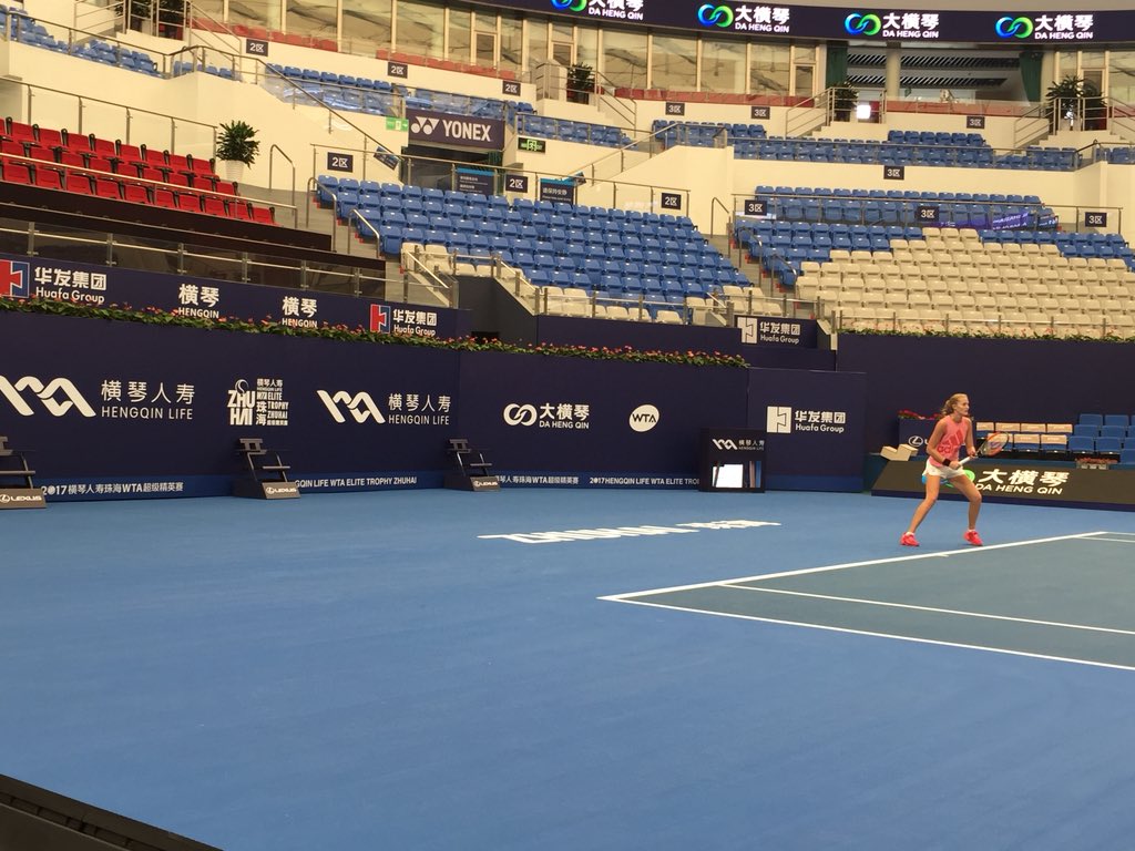 <a href="/WTAEliteTrophy/">WTA Elite Trophy</a> Zhuhai #1️⃣ seed <a href="/KikiMladenovic/">Kristina Mladenovic</a> working hard, 2 days before action starts! #NoSundays <a href="/WTA/">wta</a> <a href="/APGWorld/">APG</a>