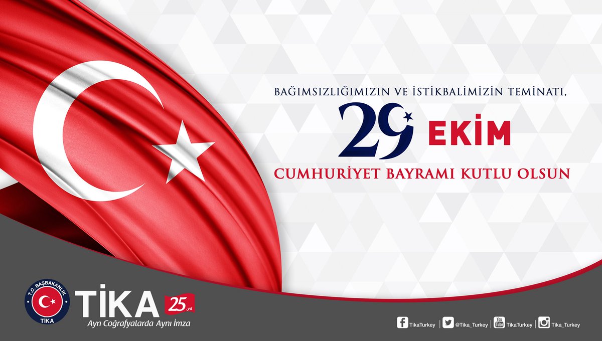 Bağımsızlığımızın ve istikbalimizin teminatı Cumhuriyetimizin 94'üncü kuruluş yıl dönümü kutlu olsun. #29Ekim1923