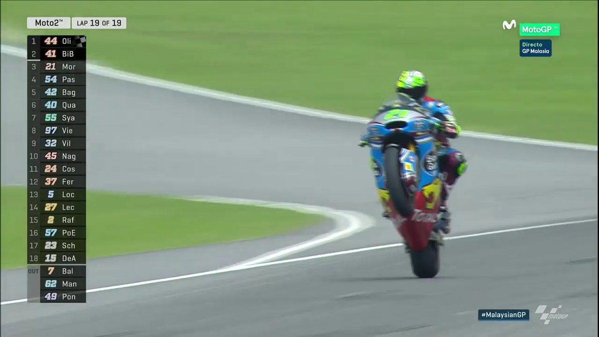 Morbidelli entra 3º y ahora sí que ya puede empezar a celebrar la corona de campeón del mundo de Moto2. #FrankySaysRelax #MovistarMotoGP