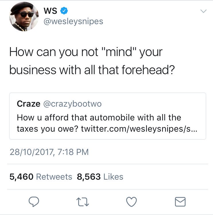 sirr_paull's tweet photo. Pure Savagery @wesleysnipes 
🤣🤣🤣🤣🤣 https://t.co/D3JKZkHZPV