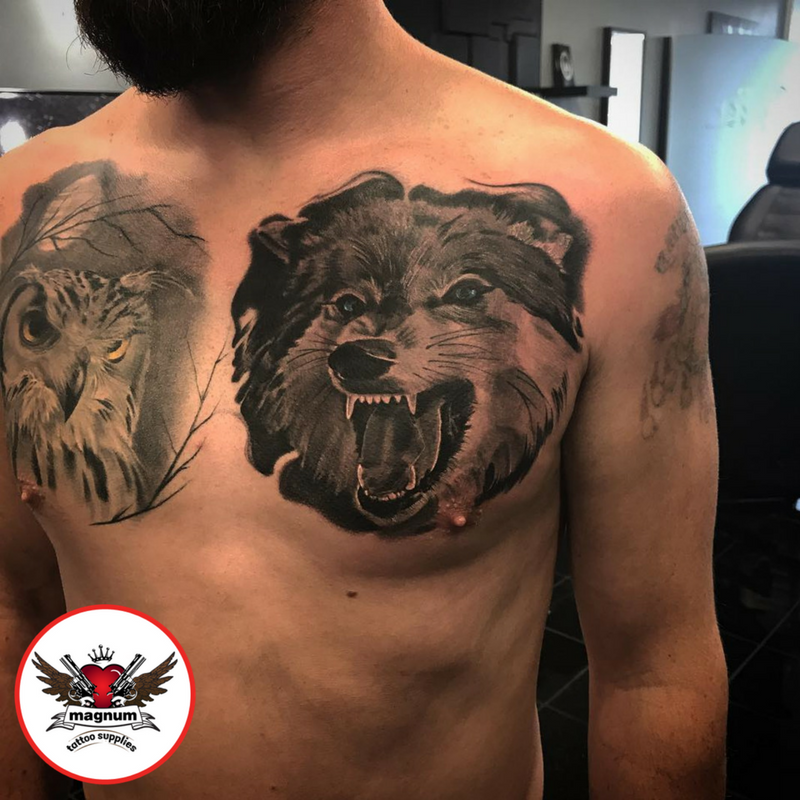 MagnumTattoo's tweet photo. #Wolfportrait by Martin Thornton @InkEnvyTattoo with #magnumtattoosupplies 👏👏👊
#tattoos #support_good_tattooing #tattooedbodyart https://t.co/SYpSH0PaHd