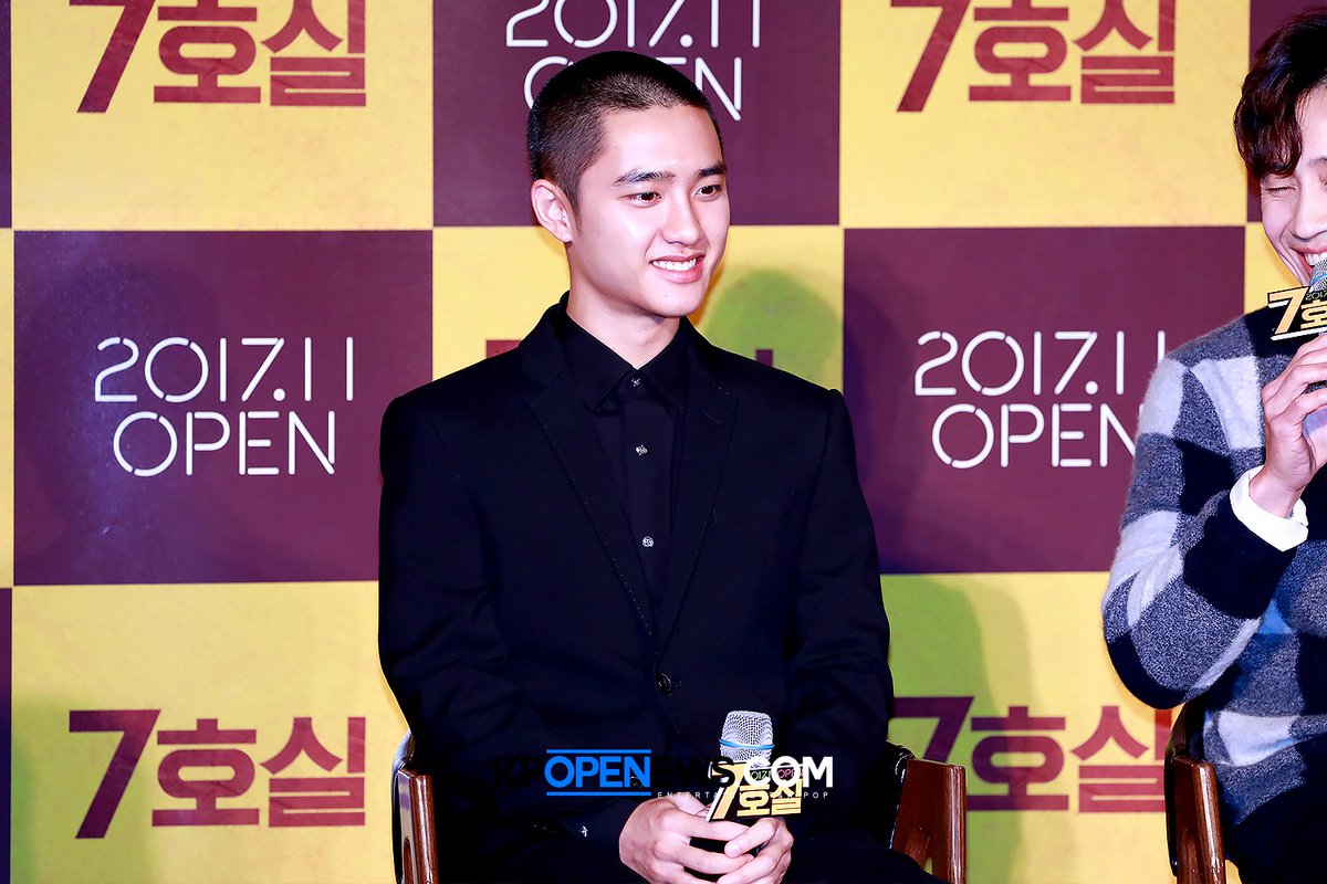 영화 '#7호실' 제작보고회, 짧은 머리가 귀여운 배우 #도경수 kpopenews.com/7447 #7호실 #도경수 #신하균 #이용승 #kpop