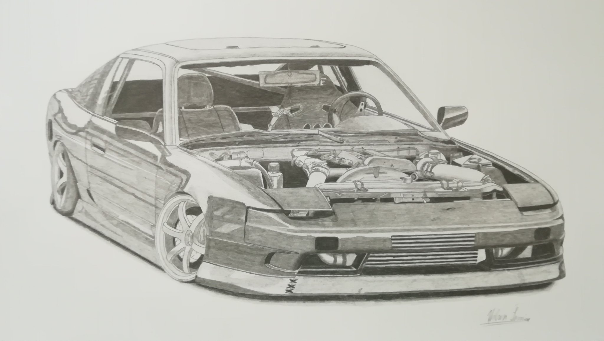 Nissan 180sx drawing