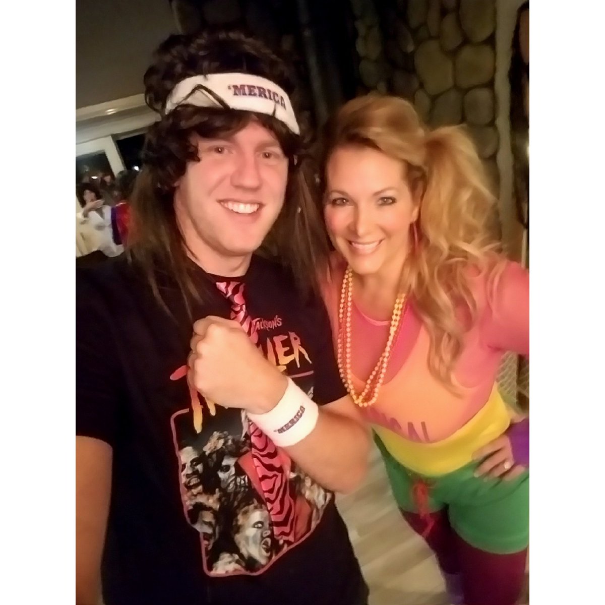 tcgoldrush's tweet photo. I ❤ the 80s! #HalloweenFun #LetsGetsPhysical  #RockerMullet #TahoeLife https://t.co/wW5XGV5huq