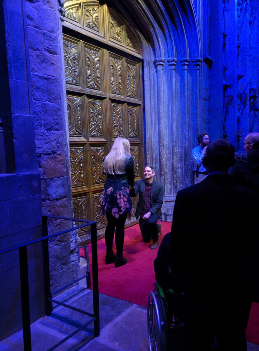 LauraJaneBeal's tweet photo. Great Hall #wbstudiotour lucky lady. The most magical place! #harrypotterproposal @jk_rowling Thank you! I met him because of your magic! https://t.co/rj4iEqMLC8