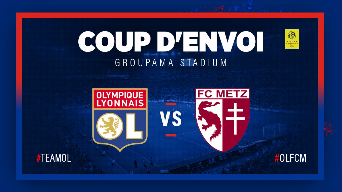 OL's tweet photo. 1' Coup d'envoi de cet #OLFCM ! 🔴🔵 https://t.co/6PYDdcEPif