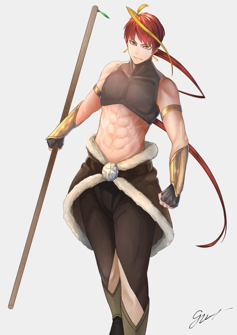 世界観共有創作「ヘリオスRPG」(@HRP_kkk)にて天使アレース描かせてもらいました!天使に似合わない格好ですが、ド田舎で隠居生活してる設定です。 