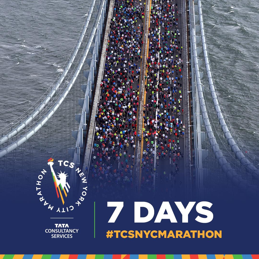 7 days | It will impress you
One week from today, 50,000+ runners will cross over the Verrazano Bridge. #TCSNYCMarathon #movedme