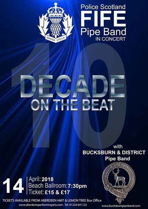 Get your tickets for our concert DECADE on the beat! 14th April 2018 at the Beach Ballroom, Aberdeen