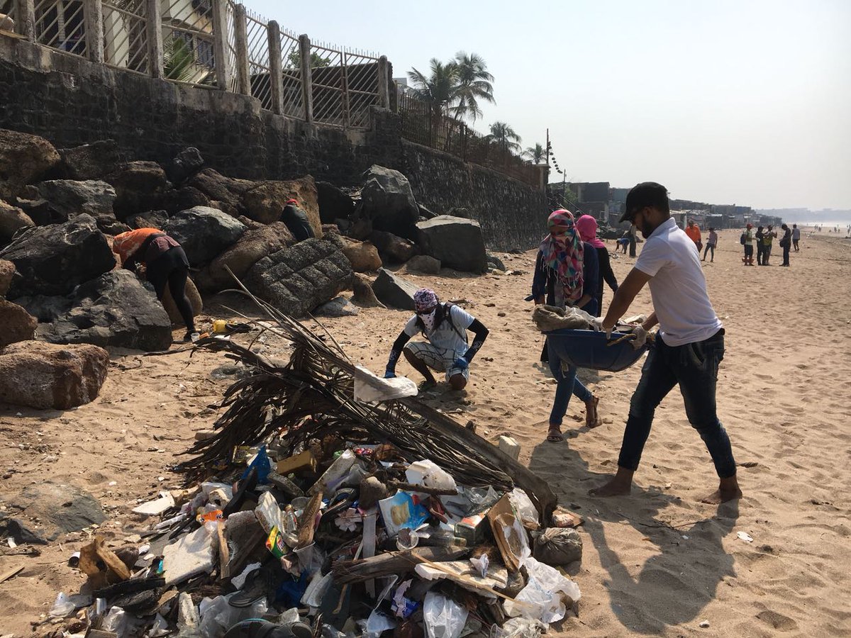 AfrozShah1's tweet photo. Week 106 cleanup ends. Consistent cleaning flares our compassion and love for the oceans and marines species. The reward is clean beach. https://t.co/LI2kbM9aaG