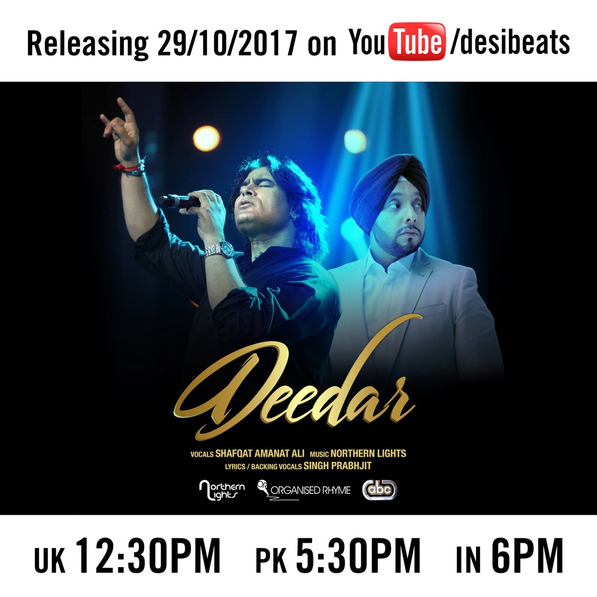 #Deedar by <a href="/ShafqatAmanatA/">Shafqat Amanat Ali</a> &amp; @NORTHERNLI6HTS official video releasing on <a href="/YouTube/">YouTube</a> soon!