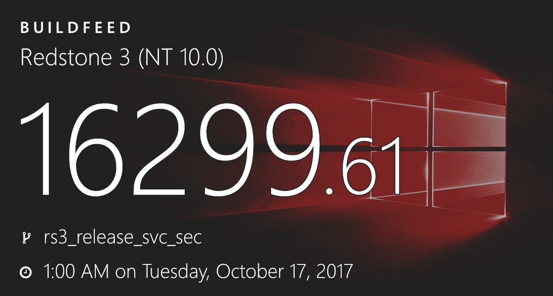 buildfeed's tweet image. 10.0.16299.61 (rs3_release_svc_sec.171017-0100) bld.pm/2yTd9o1 #Redstone3 #microsoft #windows