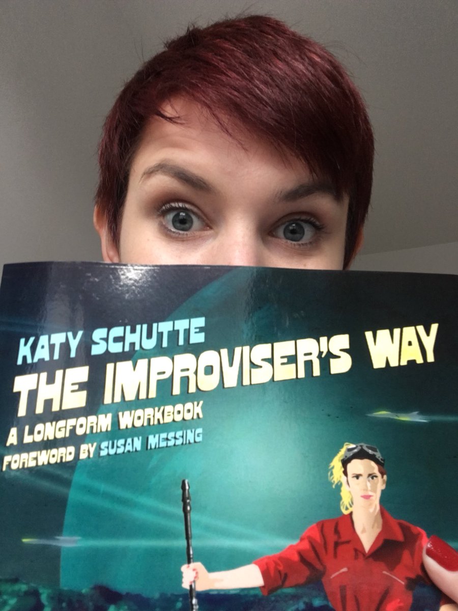 Enjoying lazy Sunday with our new favourite #improv book by @katyschutte - New podcast next week but for now time for a cuppa and reading!