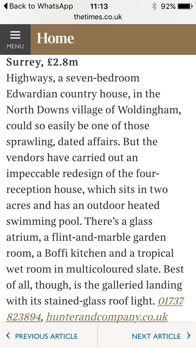 hunterandco's tweet photo. Thank you @TheSTHome for featuring our Edwardian Exquisiteness in today's paper #homestolustafter #hottesthomes #woldingham #surrey #7bed https://t.co/FXFYkKgYY5