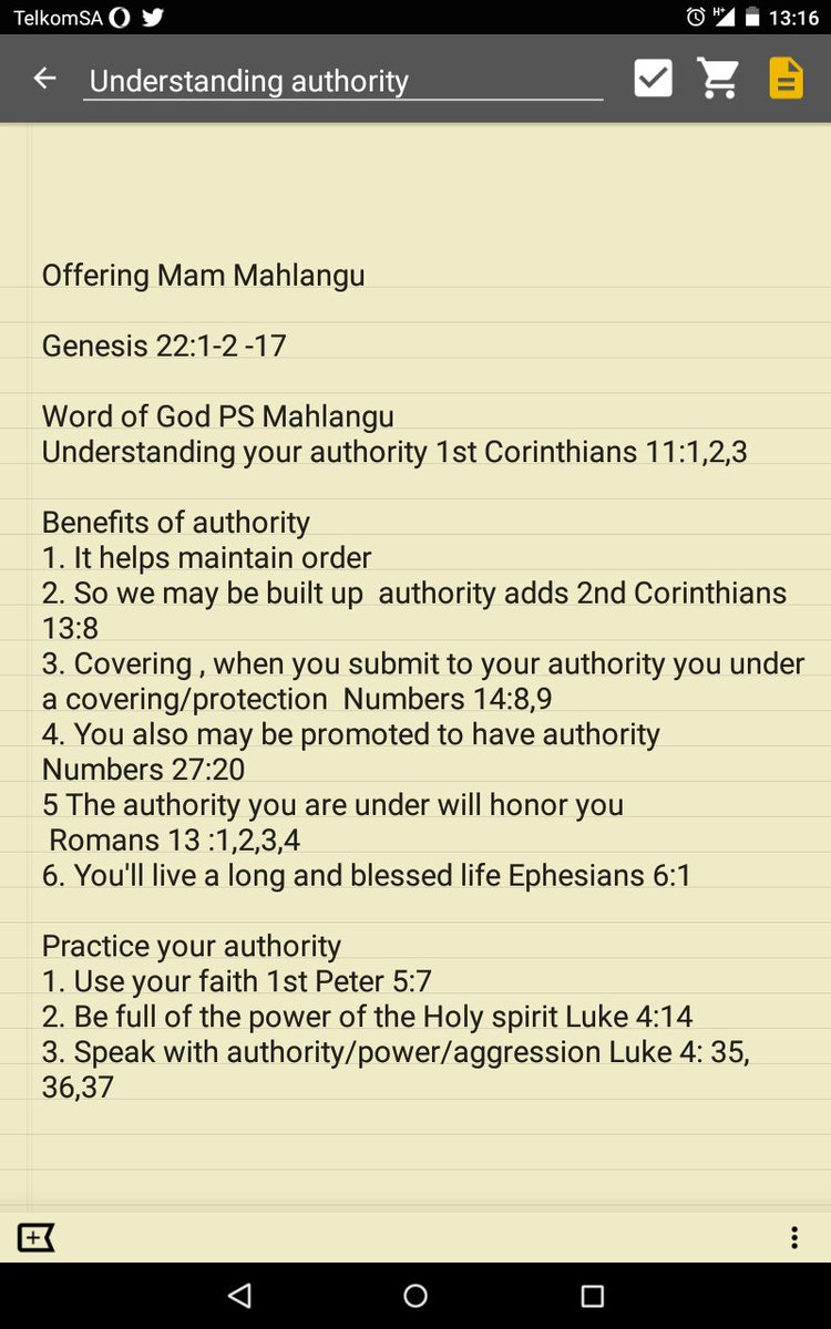 Today's teaching thanks to P.S Mahlangu 
#understandingAuthority