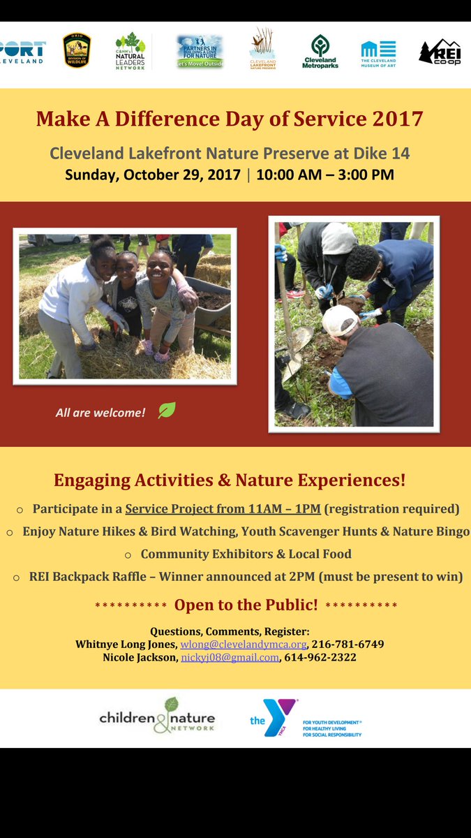 A2_LLC's tweet photo. Today's the day to Make a Difference at CLE Lakefront Nature Center! See you there! #RainOrShine https://t.co/Sx1afDvtG9