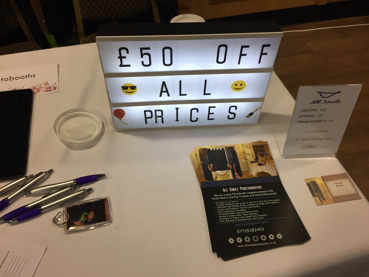 SandyParkExeter's tweet photo. Another great offer from one of our exhibitors! Come and speak to @allsmilephoto6 at today’s #SPWedFair https://t.co/x3UDPHq6zO