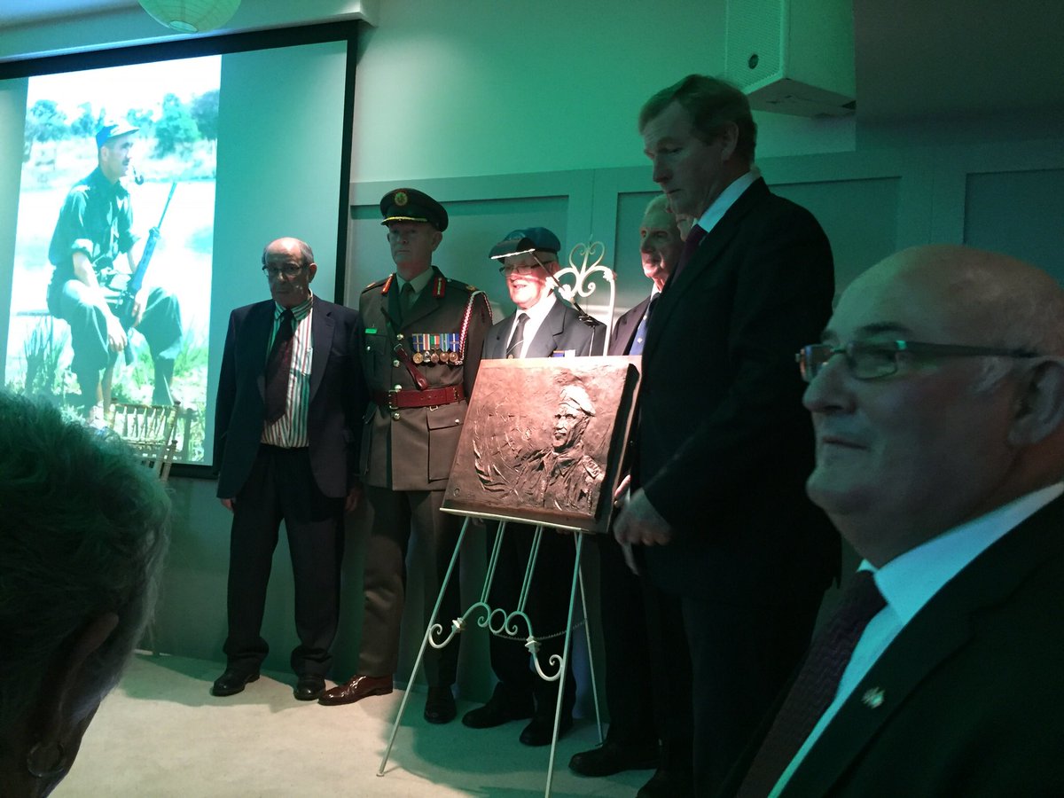 Memorial to Pat Quinlan, commander of the Irish # UN troops at #TheSiegeOfJadotville unveiled by #EndaKenny in #Waterville yesterday