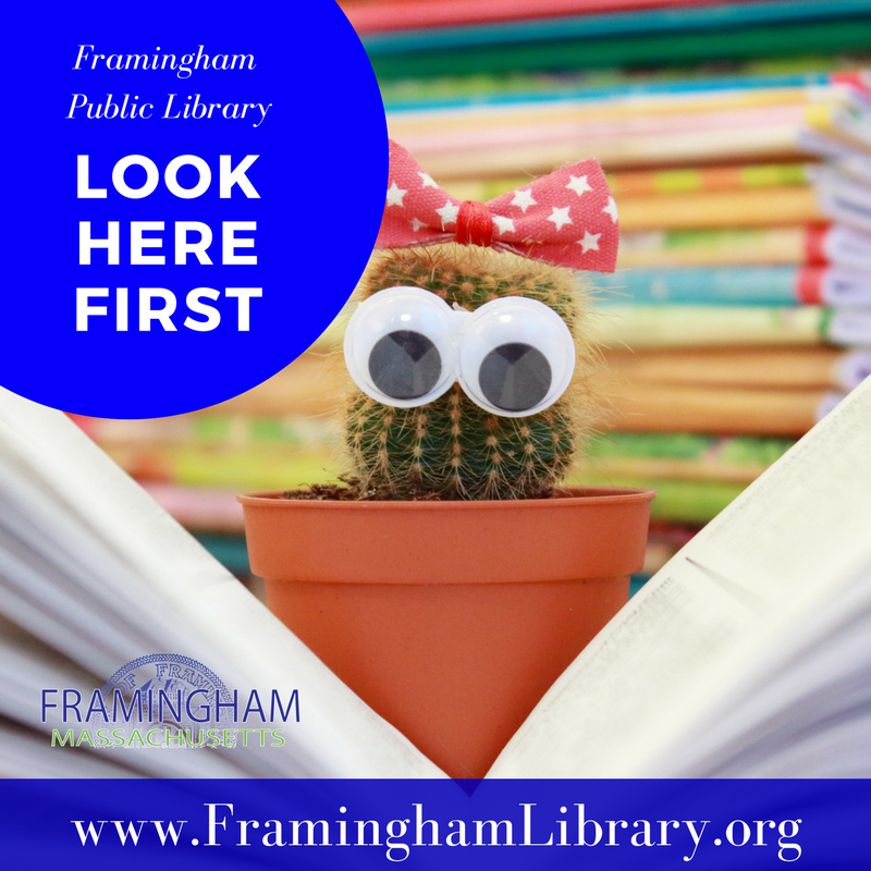 Framingham_MA's tweet photo. Find a good book and start a great conversation. Have a wonderful day! #ReadABook #LookHereFirst #Framingham @FramPub https://t.co/qNyRaXKMw5