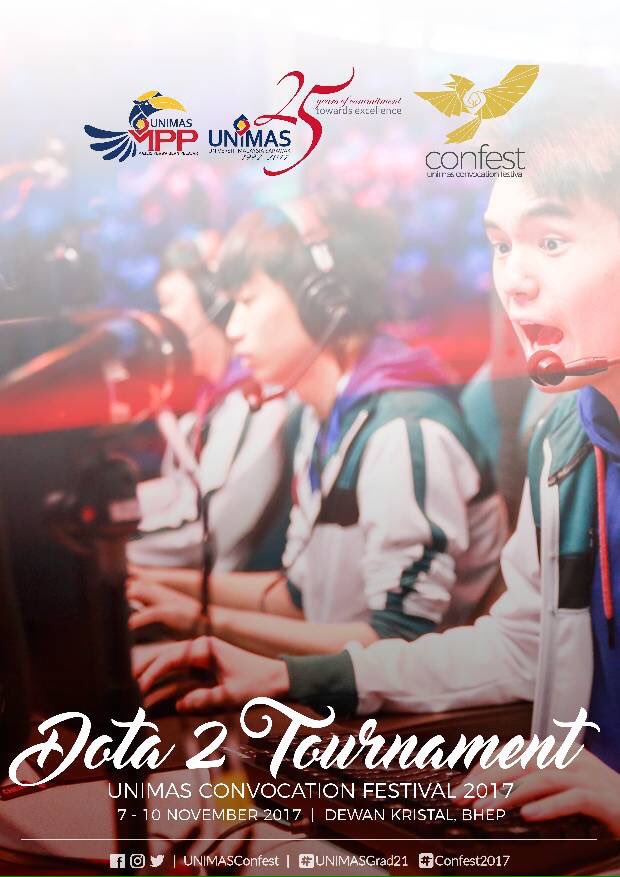 confest_2019's tweet photo. DOTA 2 TOURNAMENT returns to continue the legacy of Confest 2017!!
#Confest2017
#UNIMASGrad21
#UNIMAS25
#UNIMASofficial
#TokBokNya https://t.co/JEiAdmgXUH