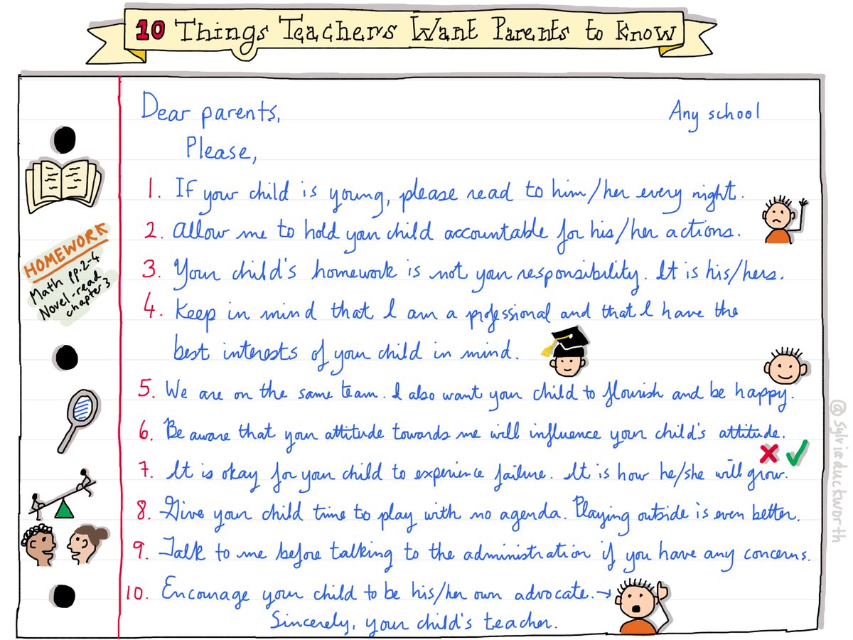 MindShiftKQED's tweet photo. Teachers &amp; #parents both want kids to thrive, but doesn't always feel like they're on the same team #sketchnote by @sylviaduckworth #edchat https://t.co/UwfrCmDLMD