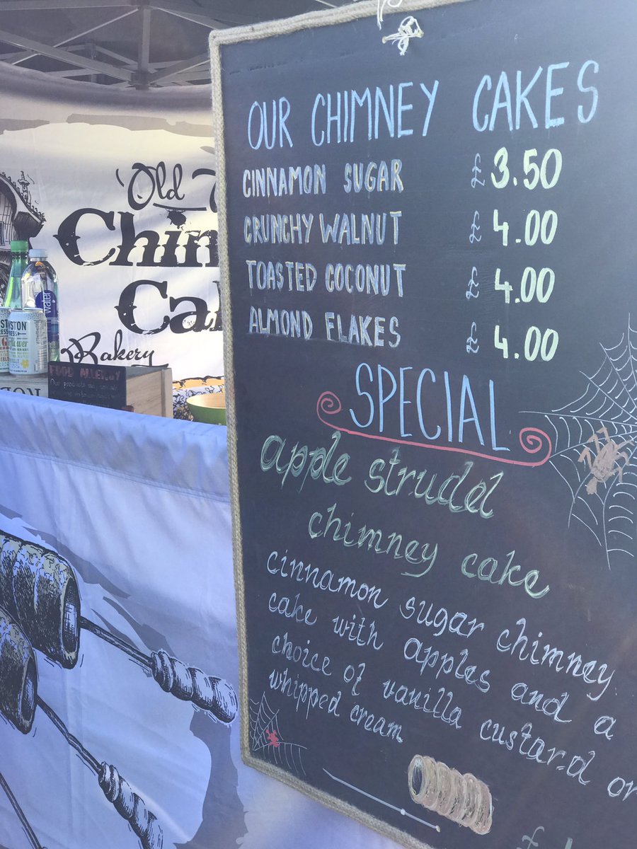 makersmarketmcr's tweet photo. Come and see the theatre of Chimney Stack Cakes today at #WestDidsbury!... Great to watch and even better to eat! Nomnomnom #Topfodder https://t.co/P1LPAs5WQ7