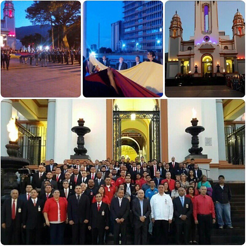Directiva y Funcionarios del #CICPC en la Izada de nuestra Bandera Nacional en el Panteón Nacional