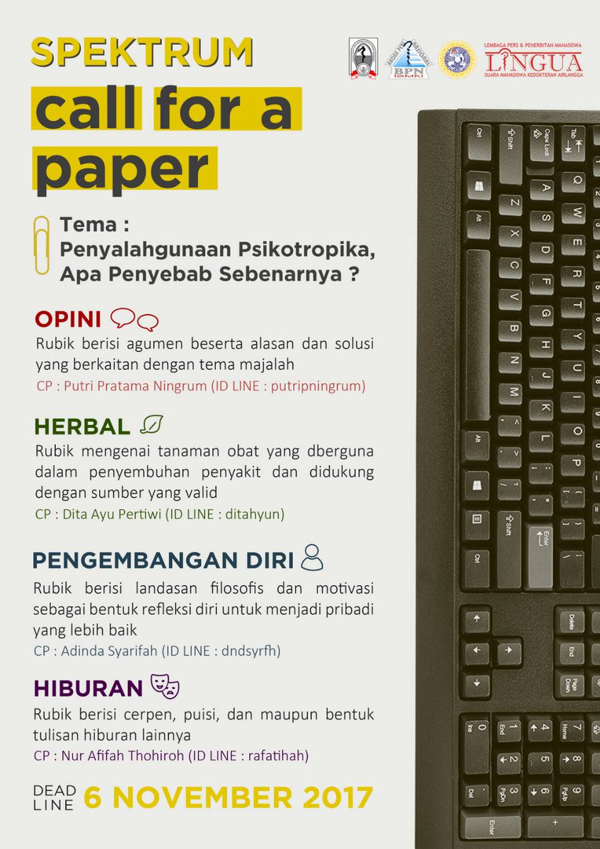 CALL FOR PAPER MAJALAH SPEKTRUM

instagram.com/p/Ba1UEsUD84u/