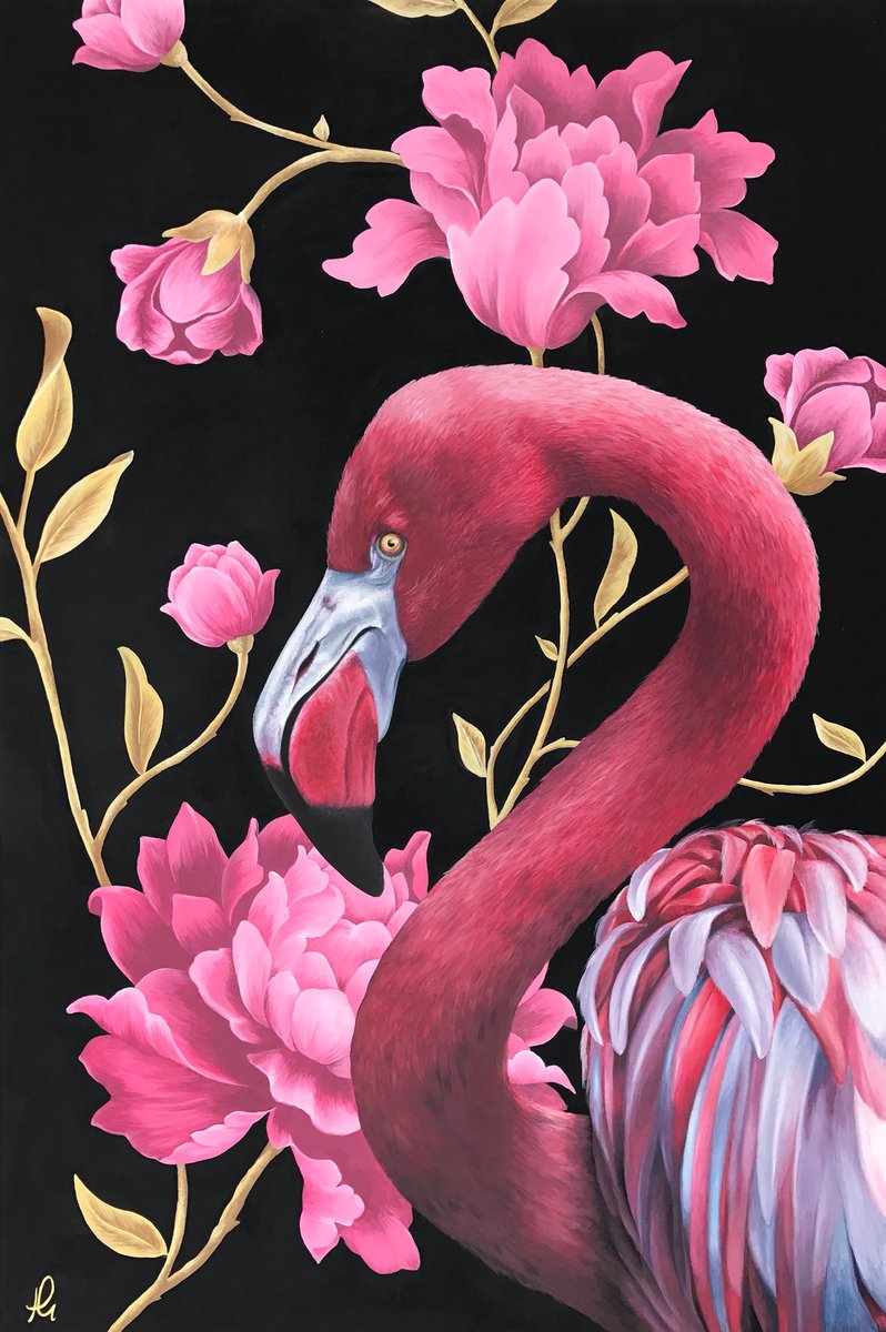HayleyGoodhead's tweet photo. ‘Floral Flamingo’ #artlover #flamingo #flamingodesign #interiordesign https://t.co/EkQdJvHSRW