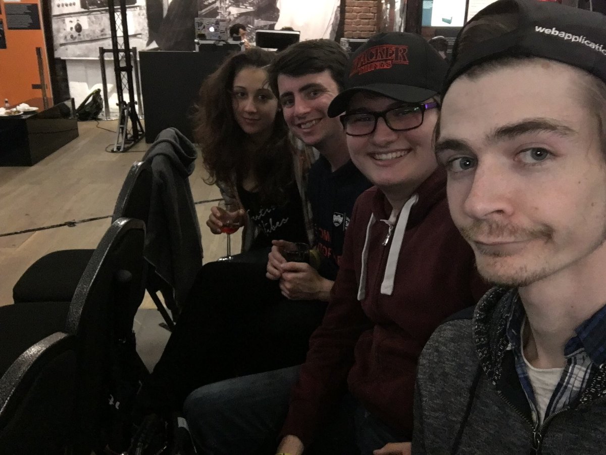 UoSComputingSoc's tweet photo. Team Red Summit and Easy Pay at the @HackManchester award ceremony! Good luck to both! #HackMCR #MSF2017 https://t.co/6uDyeemReQ